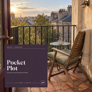 Pocket Plot title card over a concept visual of the room.
