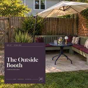 The Outside Booth title card over a concept visual of the room.