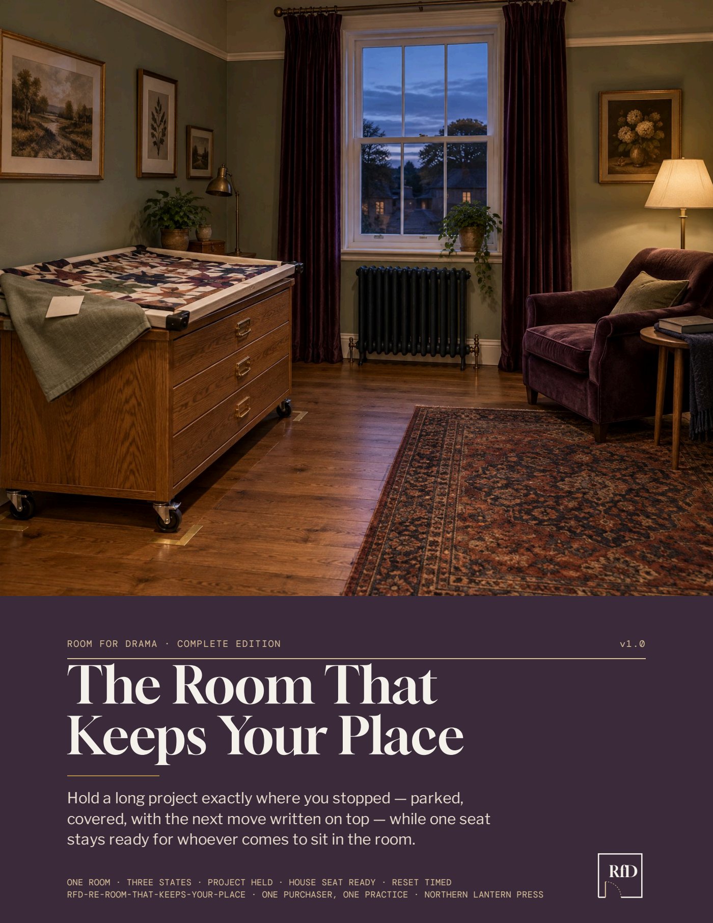 Page from the The Room That Keeps Your Place Complete Edition: Edition cover.